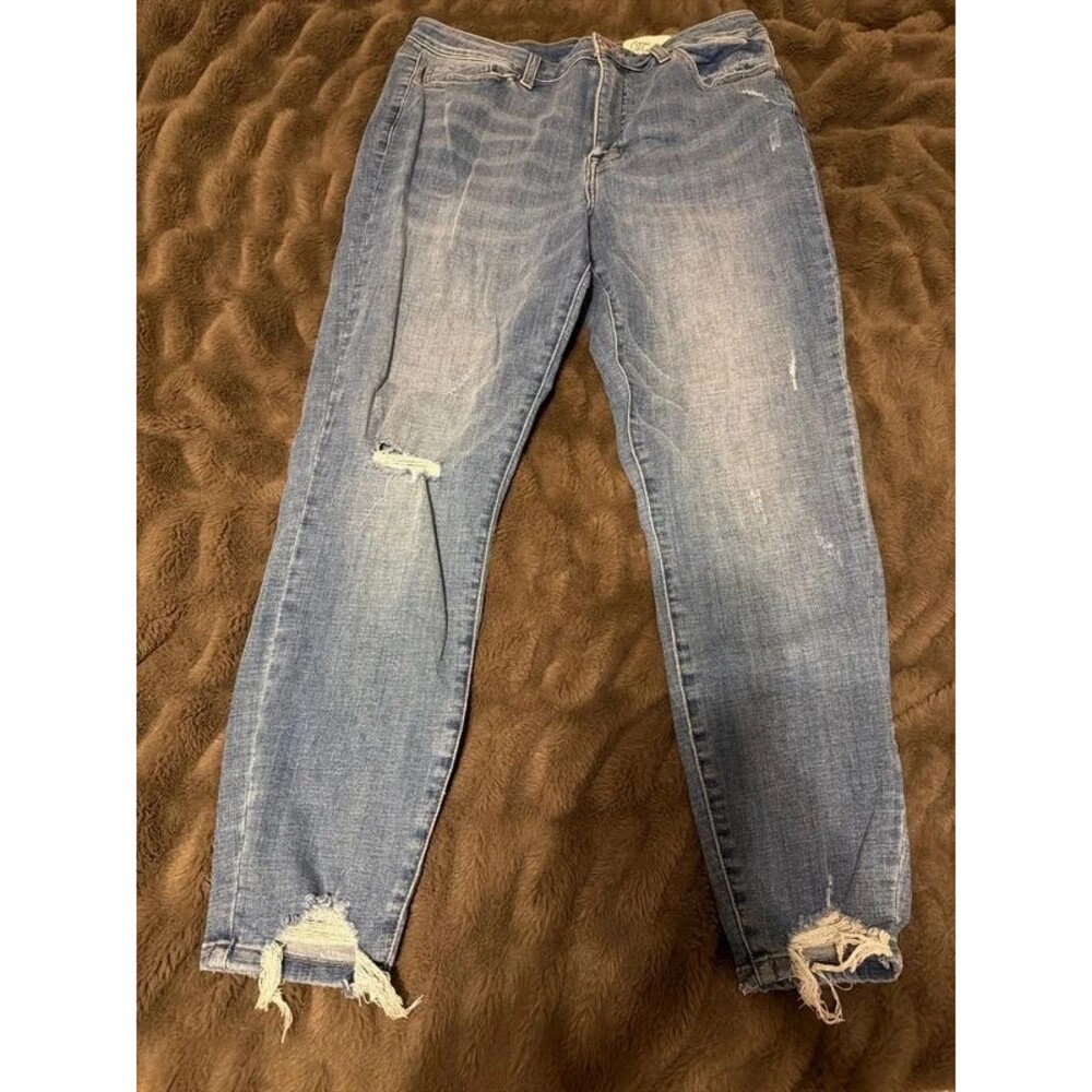 Cosmic blue love ripped skinny jeans